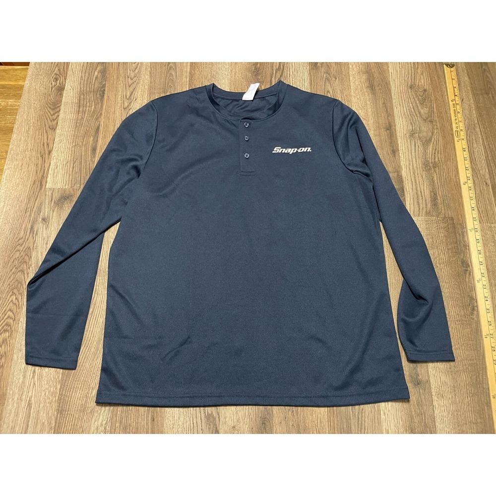 Snap-On Shirt, Men's Size XL, Blue, 3/4 Buttons, Long Sleeve